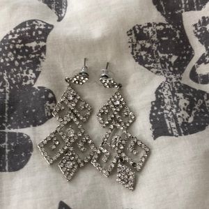 2 inch Silver drop earrings